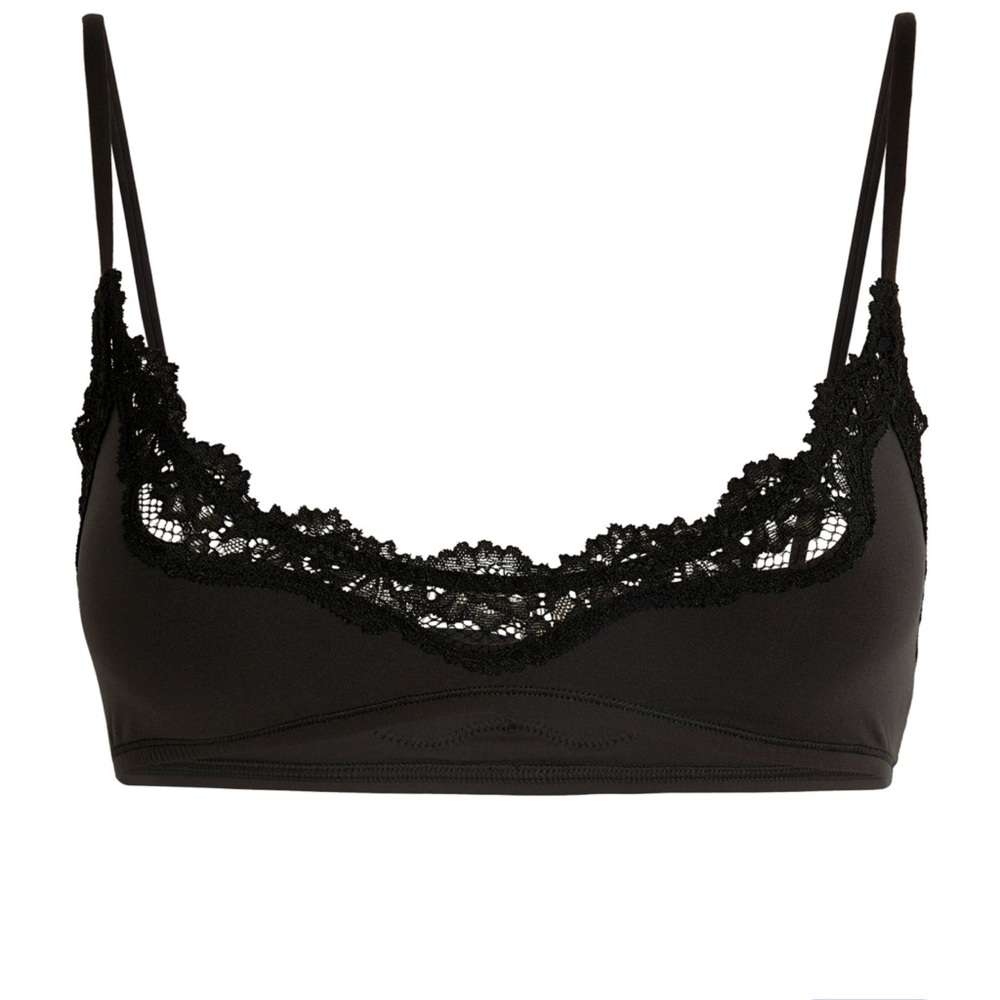 Skims fits everybody scoop neck lace black bralette